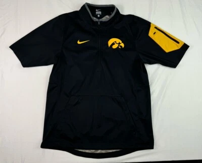 Chaqueta Pullover Iowa Hawkeyes Manga Corta ~ 1/3 Cremallera Adulto S Negro Amarillo Bolsillo Foto 1 de 4
