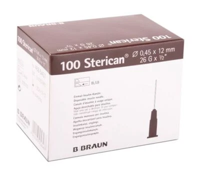 B.Braun Sterican ® Insulinkanülen - ⌀ 0,45 x 12mm - 26G - Braun - Kanüle - Fein