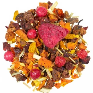100g Bio Früchtetee aromatisiert Johannisbeer Kurkuma mild Neu im Sortiment WOW - Bild 1 von 2