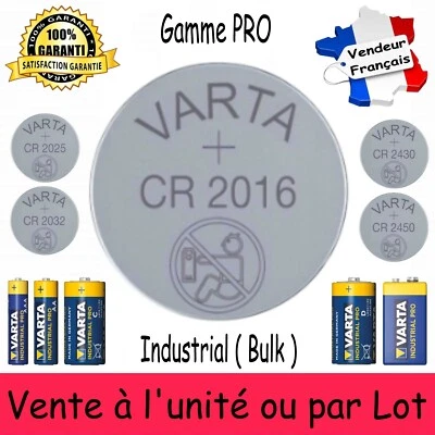 Piles VARTA CR2016 - Vente aussi CR 2025 2032 2430 2450 LR03 LR6 LR14 LR20 6LR61