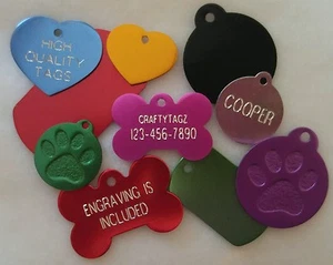 Custom ENGRAVED PET TAG Personalized Dog ID Charm IDENTIFICATION Cat ID Tags - Picture 1 of 12