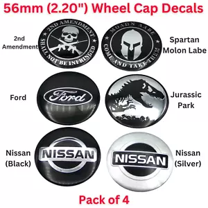 1 Set Wheel Center Cap Decal Emblem Stickers 56mm / 2.20" CHOOSE YOUR STYLE - Picture 1 of 19