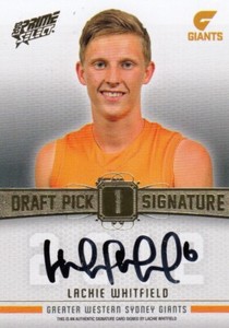 2013 Select AFL Prime Draft Pick Signature Card DPS1 Lachie Whitfield(GWS)#008