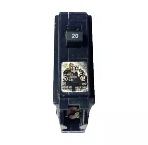 20A Square D Circuit Breaker 20 Amp 1-Pole 10ka 120/240 HACR Type - Picture 1 of 5