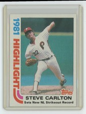 1982 Topps Steve Carlton .  Philadelphia Phillies #1