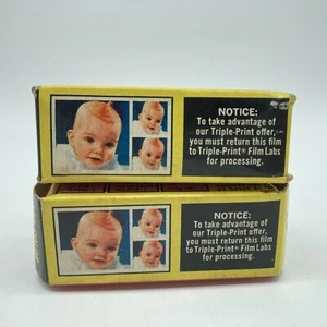 2 Vintage New Sealed Famous Brand Triple Print 127 Color Film Made in England - Bild 1 von 6
