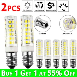 2x E14 7W LED Light Bulb Kitchen Range Hood Chimmey Fridge Cooker Warm White UK - Picture 1 of 16
