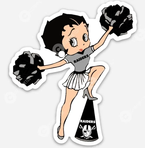 Las Vegas Raiders Cheerleader MAGNET - Betty Boop Oakland NFL Adams Crosby Cover