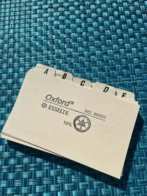 Guías de Tarjetas Índice Oxford A-Z Nº 40400 3" x 5" Foto 1 de 4