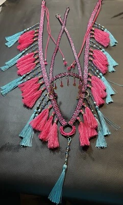 Araber Showhalfter-Set,vorführ Halfter,Pferdeschmuck,rosa/blau , Pferd - Bild 1 von 4