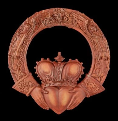 Celtic Wall Plaque - The Claddagh Ring - Rust Colours - Maxine Miller Wall Decor  - Image 1 of 3