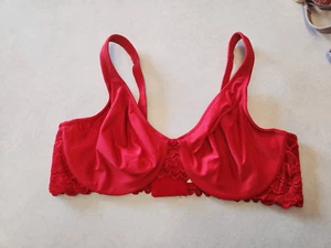 Lilyette Women's Elegant Lift and Lace Minimizer Bra Redsize 40C - Picture 1 of 3