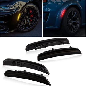 For Dodge Charger 2015-2021 Front Rear LED Bumper Side Marker Light Lamps Smoked - Picture 1 of 10