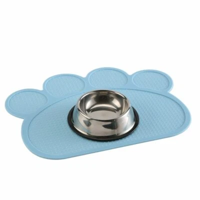 Cat Paw Footprint Shape Silicone Mat For Pet Dog Feeding / Drink Container Bowls - Image 1 of 4