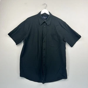 Ben Sherman Oxford Shirt Mens 16 1/2 Black Short Sleeve Button Up Casual - Picture 1 of 14