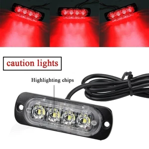 1 Pcs 4LED OFF-ROAD CAR TRUCKS SAFETY URGENT WORKING FOG RED LIGHT LAMP 800LM US - Picture 1 of 12