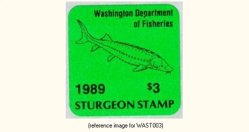 HALFPRICEFISH Washington Sturgeon Stamp 1989 $3.00 - Image 1 of 1