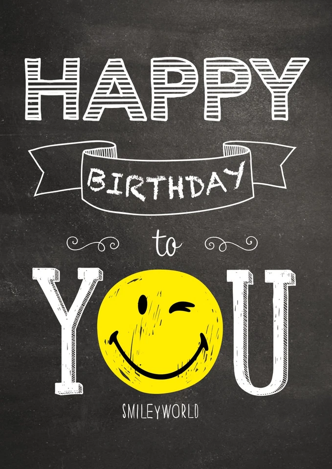 Geburtstag A4-Doppelkarte Glückwunschkarte mit Briefumschlag Smile Happy Birthda - Bild 1 von 1