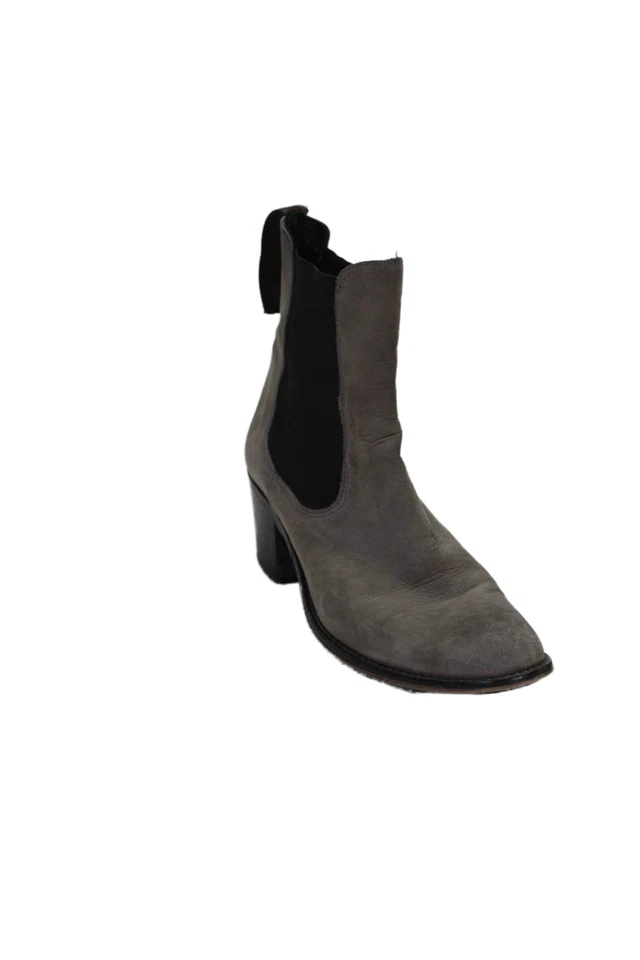 Botas de tornozelo femininas STEVEN BY STEVE MADDEN de camurça com inserção elástica preta tamanho cinza - Imagem 1 de 4