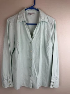 Augustus Silk Langarm Button Up Damen Seidenhemd Gr. Large Mintgrün - Bild 1 von 14