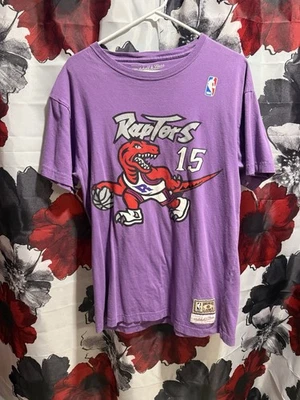 Футболка Vince Carter Toronto Raptors футболка Mitchell Ness винтажный логотип мужская большая - Изображение 1 из 4