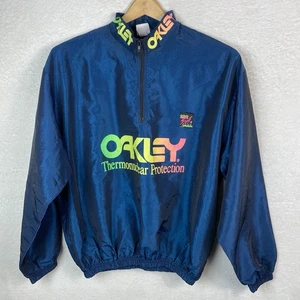 Vtg OAKLEY Surf Style Thermonuclear Protection Windbreaker 1/4 Zip Pullover O/S - Picture 1 of 8