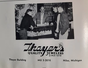 Anuncio original 1958 Thayer's Quality Jeweler's Niles, MI - Imagen 1 de 1