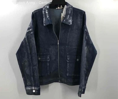 Chaqueta Mystree Mujer Azul Denim Manga Larga Cremallera Completa Talla Grande Foto 1 de 4