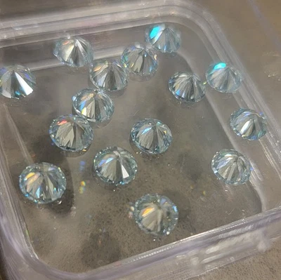 1CT Loose Moissanite – Round Cut – Ice Blue Color – Lot of 15 Stones - Image 1 of 4