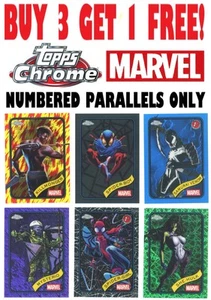 2025 Topps Chrome Marvel NUMBERED PARALLELS (BUY 3 GET 1 FREE) You Pick/Choose - Bild 1 von 156