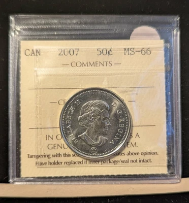 2007  ICCS Graded, Canadian, 50 Cent, **MS-66** # OT 897 - Image 1 of 4