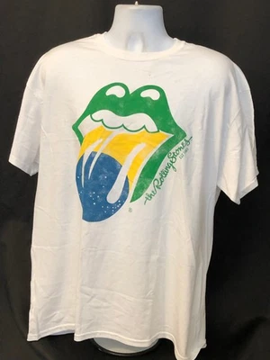 The Rolling Stones-Brazil Distressed Tongue  - White T-shirt - Image 1 of 3