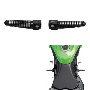 Schwarze vordere Fußrasten Fußrasten Passend für Kawasaki Ninja ZX6R ZX636 03-23 - Picture 1 of 9