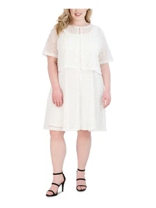 SIGNATURE BY ROBBIE BEE Womens White Hook-and-eye Closure Cardigan Plus 3X - Picture 1 of 11