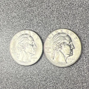 2 X 2024 D Dr Mary Edwards Walker “IN COD WE TRUST" Washington Quarter - Picture 1 of 10