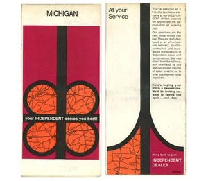 Mapa de carreteras de Michigan 1967 vintage - estaciones de servicio independientes - Imagen 1 de 1