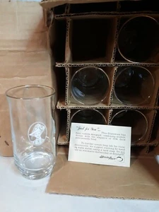 Avon Mrs. Albee Set Of 6 Glasses Cups 22K Yellow Gold Rim Used In Orginal Box - Picture 1 of 7