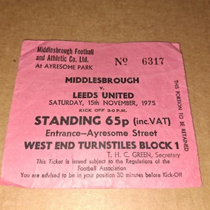1975-1976 DIVISION 1 ORIGINAL MATCH TICKET STUB MIDDLESBROUGH V LEEDS UNITED - Picture 1 of 1