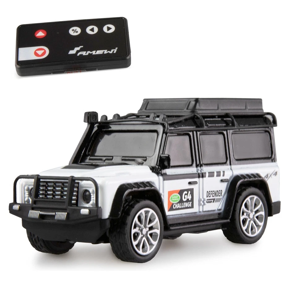 Mini Metall RC Geländewagen Die Cast 1:64 RTR weiß ferngesteuert - Amewi 22678 - Bild 1 von 4