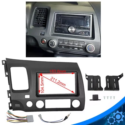 Double Din Car Radio Dash Kit w/ Wiring Harness Fits 2006-2011 Honda Civic - Image 1 of 4