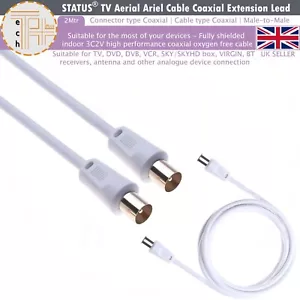Cavo coassiale antenna TV cavo COAX RF Fly Lead digitale maschio a maschio da 0,5m a 50m - Foto 1 di 1