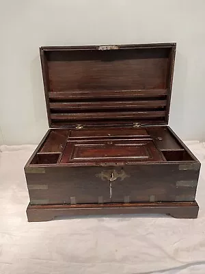 Large Antique  Brass Bound Indian Campaign Chest  • 65£