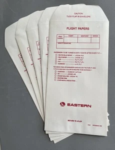 Eastern Airlines Flight Flight Papers Envelope - Lot of 5 - Picture 1 of 1
