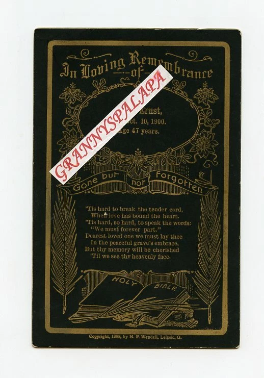 Tarjeta conmemorativa/funeral con foto de gabinete ERNST Family Man-CHRIS, D) 1900 Foto 1 de 1