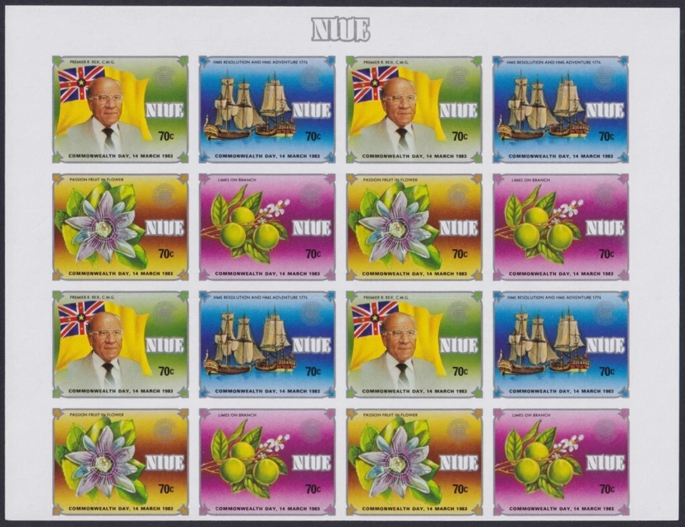 F-EX44104 NIUE MNH 1987 年 YV.778/81 证明 强制船舶 通用财富 — 第 1/1 张图片