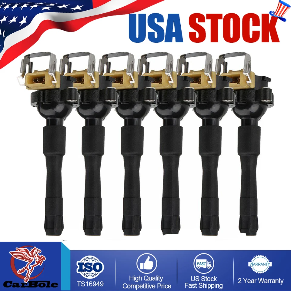 6x Bobina de encendido para BMW 325i 325Ci 325xi 330Ci 525i 530i 330xi UF300 2001-02 Foto 1 de 4