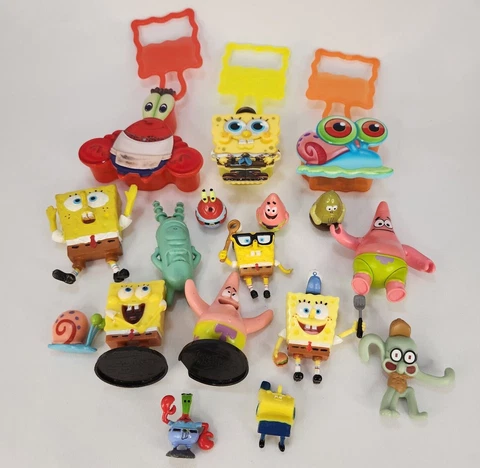 Spongebob Figures Mix Lot x17 Various Sizes Patrick Squidward Plankton Mr. Krabs Cover