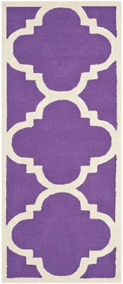 Safavieh Cambridge PURPLE / IVORY Wool Runner 2' 6 x 12' - CAM140K-212 - Image 1 of 2