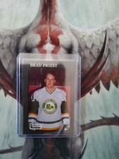 1987-88 Leesley Sioux City Musketeers USHL Hockey Brad Priest Card EX/MINT+ see