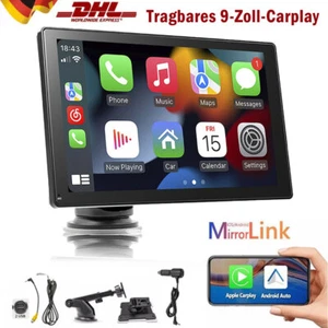 9" Zoll Tragbarer Apple CarPlay und Android Auto Wireless Display Autoradio DHL - Bild 1 von 18